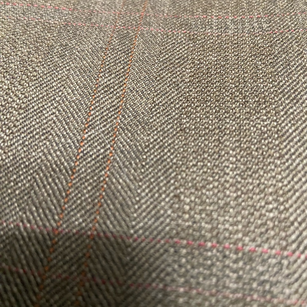LAUREN RALPH LAUREN 100% Wool Herringbone Blazer Sport Coat Mens 44R Brown/Taupe - Picture 12 of 14